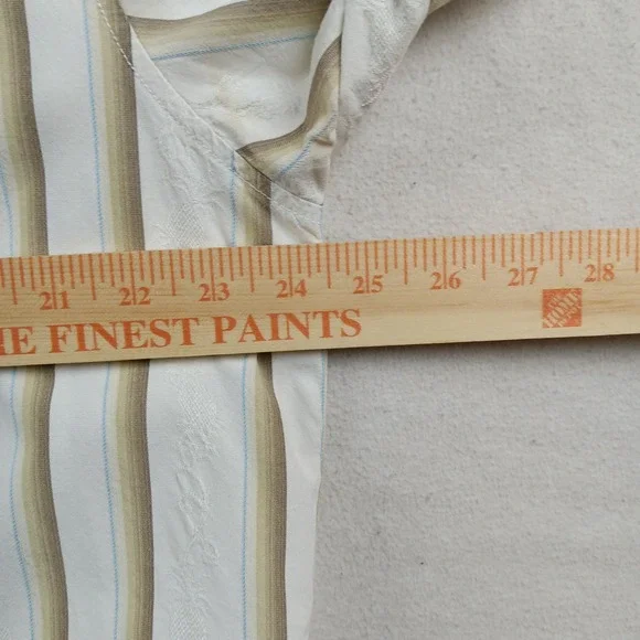 Tommy Bahama Mens Silk Blend Striped Long Sleeve Dress Shirt FLAW - Size XL - Picture 14 of 16